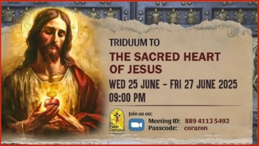 Triduum to The Sacred Heart of Jesus 25 - 27 June 2025 9PM