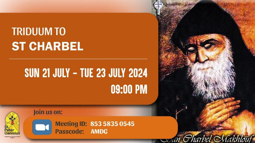 Triduum to St. Charbel - Sun 21 July to Tue 23 July 2024 9.00PM
