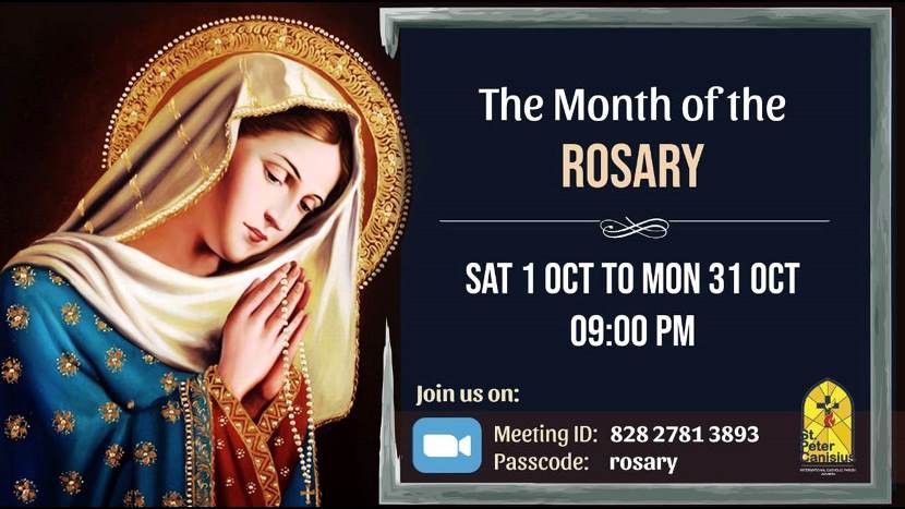 The Month of the Rosary - Sat 1 to 31 October 9:00 PM