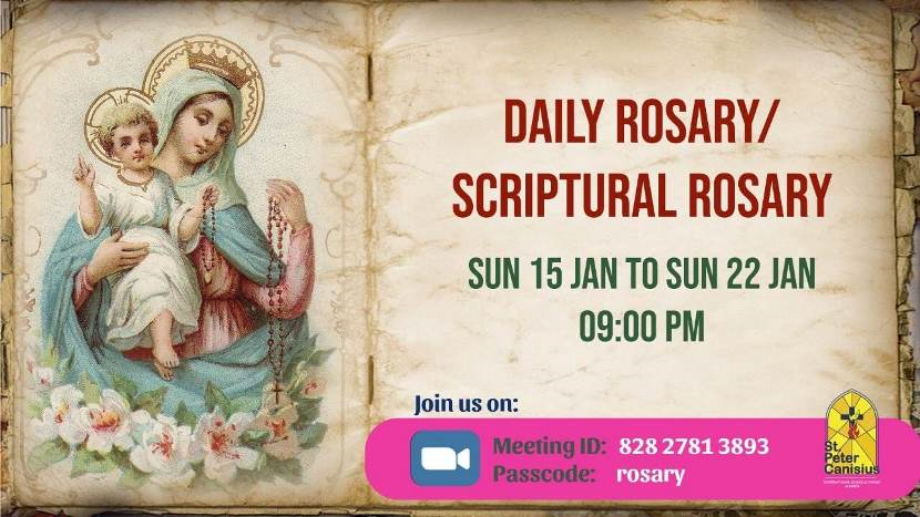 Daily Rosary / Scriptural Rosary - Sun 15 Jan to Sun 22 Jan 2023