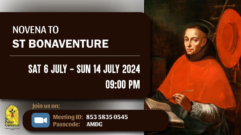 Novena to St. Bonaventure - Sat 6 July to Sun 14 July 2024 9.00PM