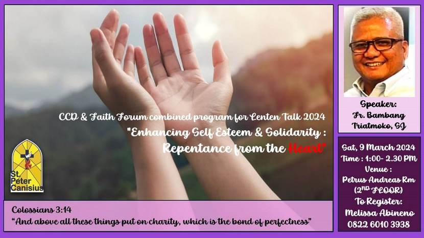 LENTEN TALK 2024 - Sat, 9 march 2024 1:00-2.30PM