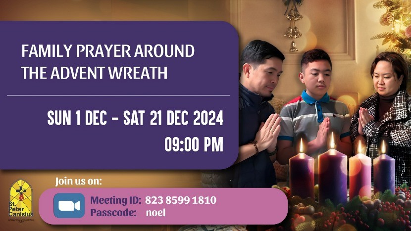 Family Prayer Around The Advent Wreath - Sun 1 Dec to Sat 21 Dec 2024 9PM
