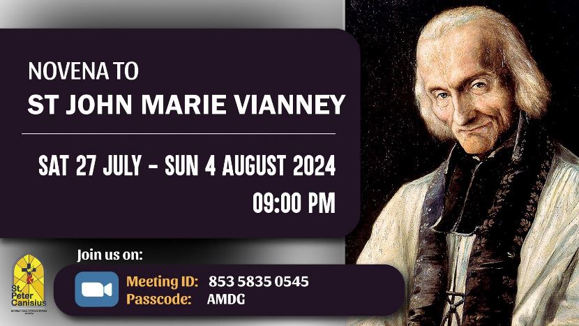 Novena to St. John Marie Vianney - Sat 27 July to Sun 4 August 2024 9.00PM