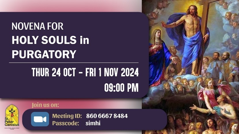 Novena for Holy Souls in Purgatory - Thu 24 Oct to Fri 1 Nov 2024 9PM