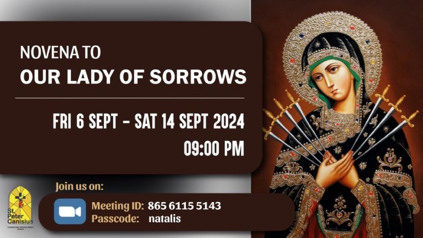 Novena to Our Lady of Sorrows - Fri 6 Sep to Sat 14 Sep 2024 9PM