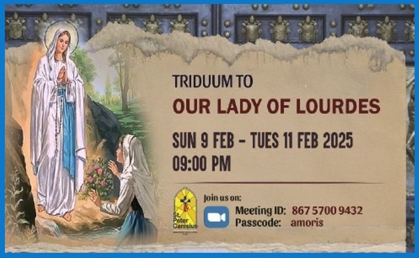 Triduum to Our Lady of Lourdes Sun 9th Feb - Tue 11 Feb 2025 9PM