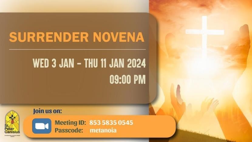 Surrender Novena - Wed 3 Jan - Thu 11 Jan 2024 09.00PM