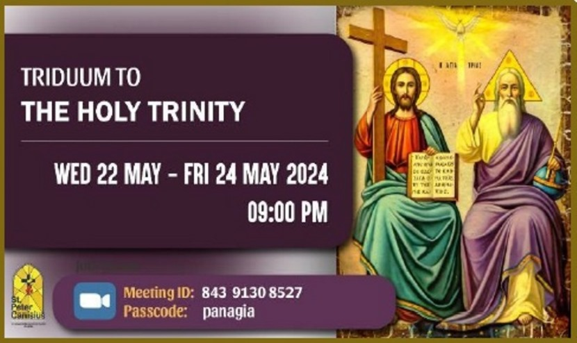Triduum to The Holy Trinity - Wed 22 May to Fri 24 May 2024 9.00PM