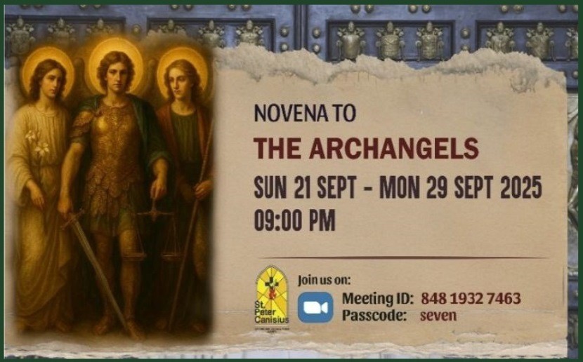 Novena to The Archangels 21st - 29th September 2025 9PM