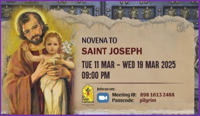 Novena to Saint Joseph - Tue 11 Mar to Wed 19 Mar 2025 9PM