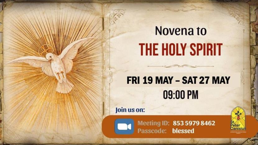 Novena to The Holy Spirit - Fri 19 May to Sat 27 May 2023