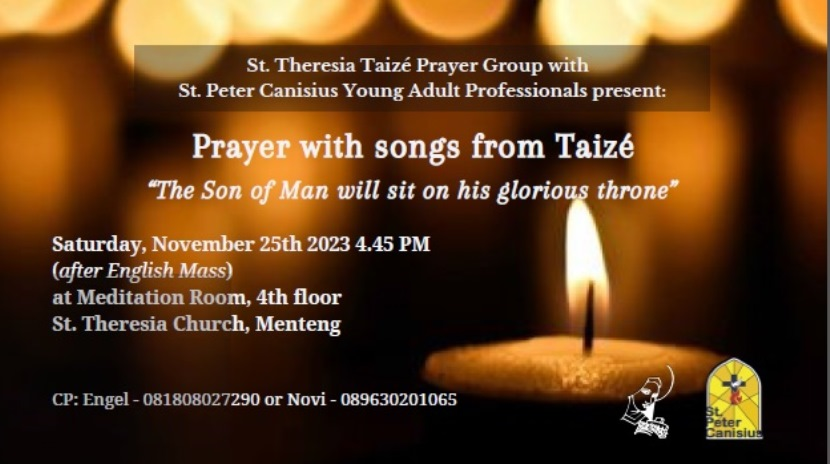 Prayer with songs from Taize - Sat Nov 25th, 2023
