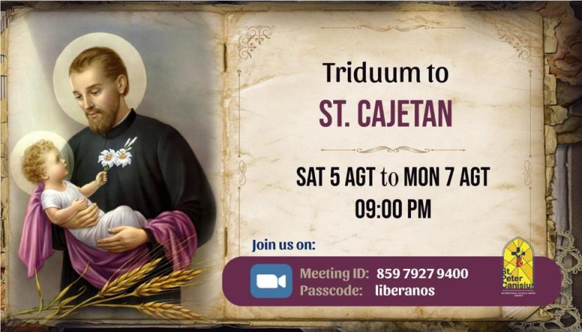 Triduum to St. Cajetan - Sat 5 Aug to Mon 7 Aug 2023
