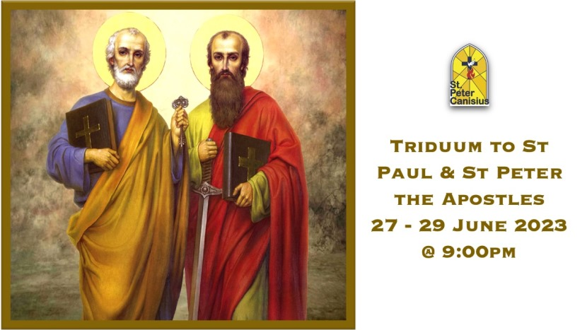 Triduum to St. Paul & St. Peter The Apostles - 27 to 29 June 2023