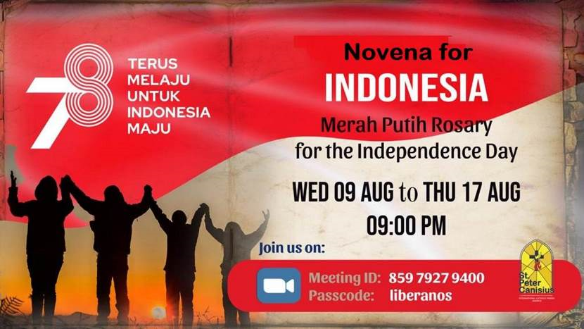 Novena for Indonesia - Wed 9 Aug to Thu 17 Aug 2023