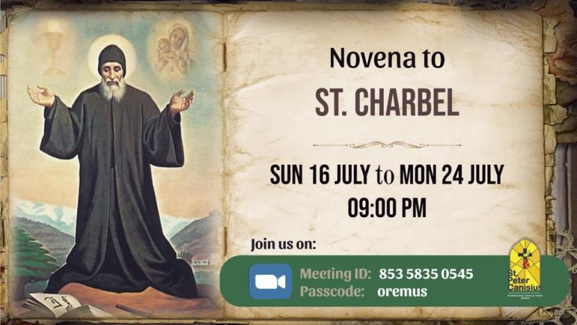 Novena to St. Charbel  Sun 16th - Mon 24th July 2023