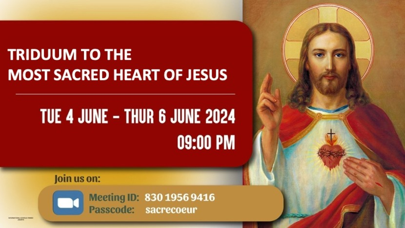 Triduum to The Most Sacred Heart of Jesus - Tue 4 Jun to Thu 6 Jun 2024 9.00PM