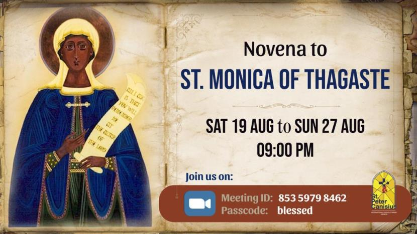 Novena to St. Monika of Thagaste - Sat 19 Aug to Sun 27 Aug