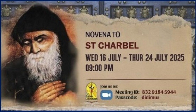 Novena to St. Charbel - Wed 16 July to Thu 24 July 2025 9PM