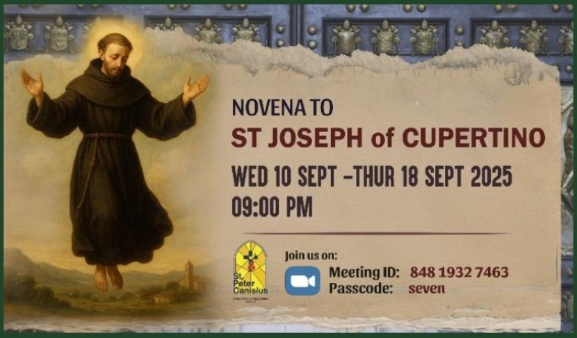 Novena to St. Joseph of Cupertino 10th - 18th September 2025 9PM