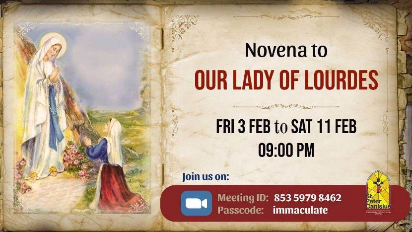 Novena to Our Lady of Lourdes  Fri 3 Feb - Sat 11 Feb 2023