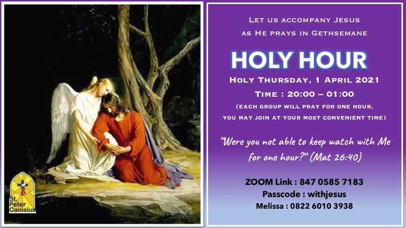 HOLY HOUR Prayer  (8:00 pm to 01:00 am)