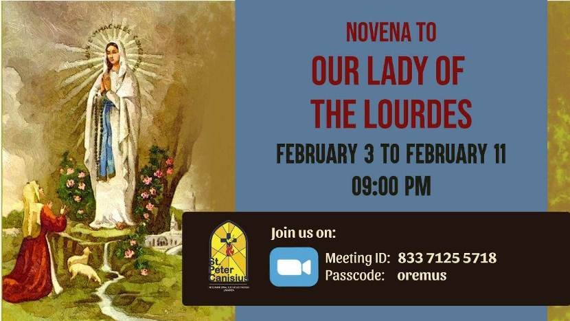 Novena to Our Lady of The Lourdes February 3rd-11th 2022