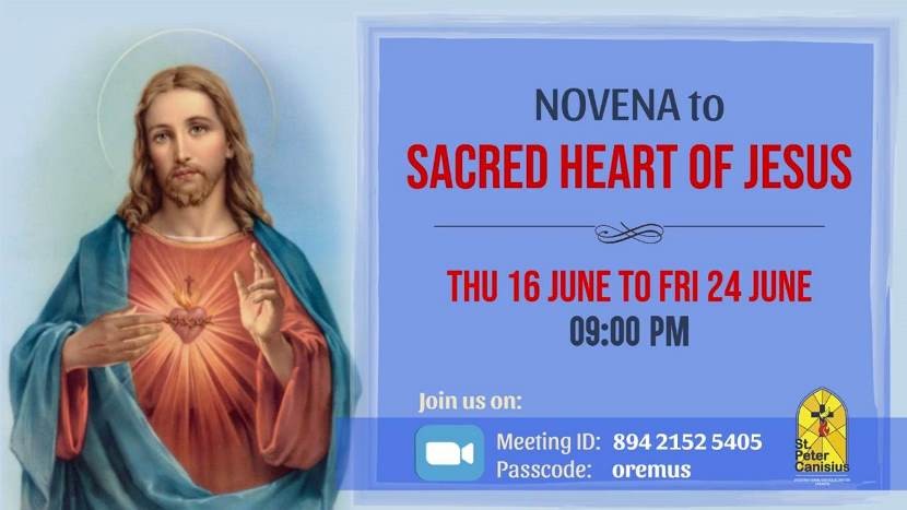 Novena to Sacred Heart of Jesus - 16 to 24 June 2022 09:00 PM
