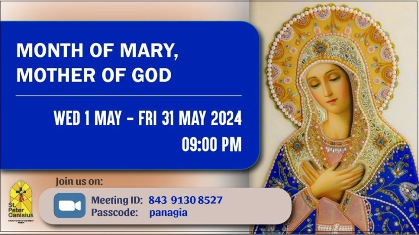 Month of Mary, Mother of God - Wed 1 May to Fri 31 May 2024 9.00PM