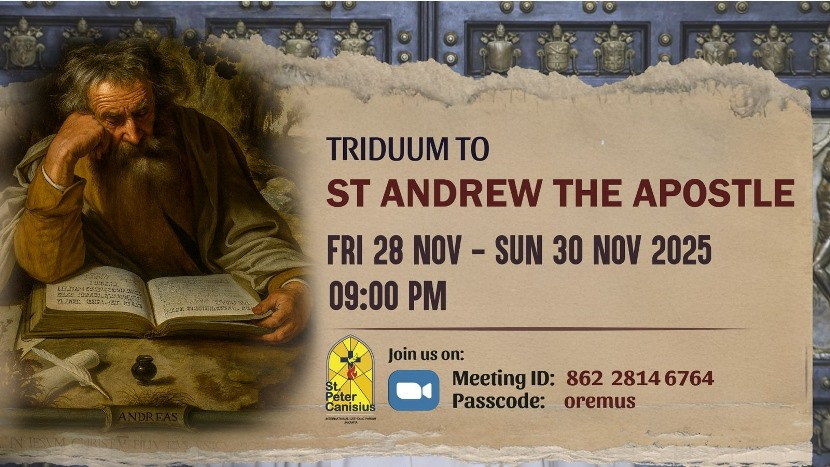 Triduum to St Andrew The Apostle - Fri 28 - 30 November 9PM