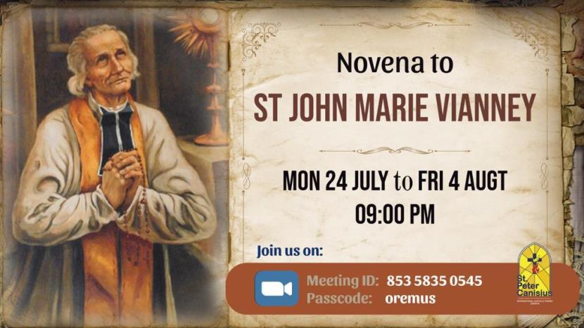Novena to St. John Marie Vianney - Mon 24th July to Fri 4 Augt 2023
