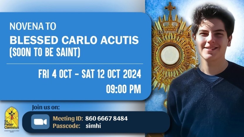 Novena to Blessed Carlo Acutis - Fri 4 Oct to Sat 12 Oct 2024 9PM